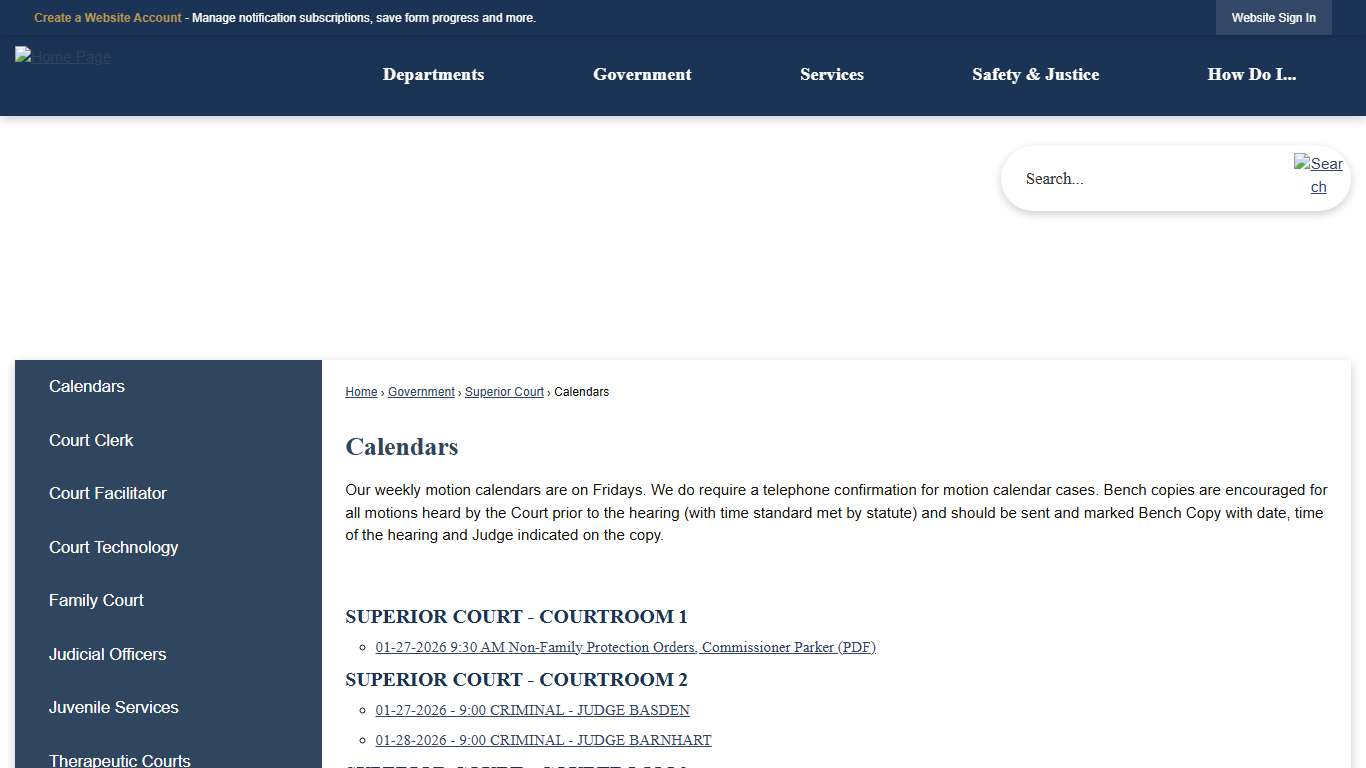 Calendars Clallam County, WA