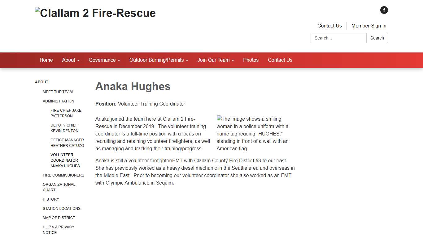 Anaka Hughes - Clallam 2 Fire-Rescue